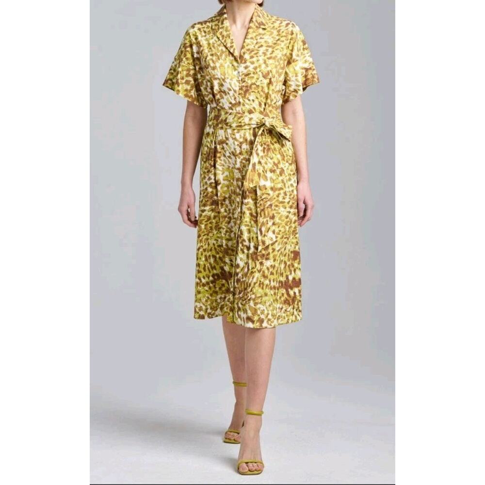 Natori Ombre Animale Shirtdress w/ Belt Sz L| Bold Elegant Aesthetic Feminine